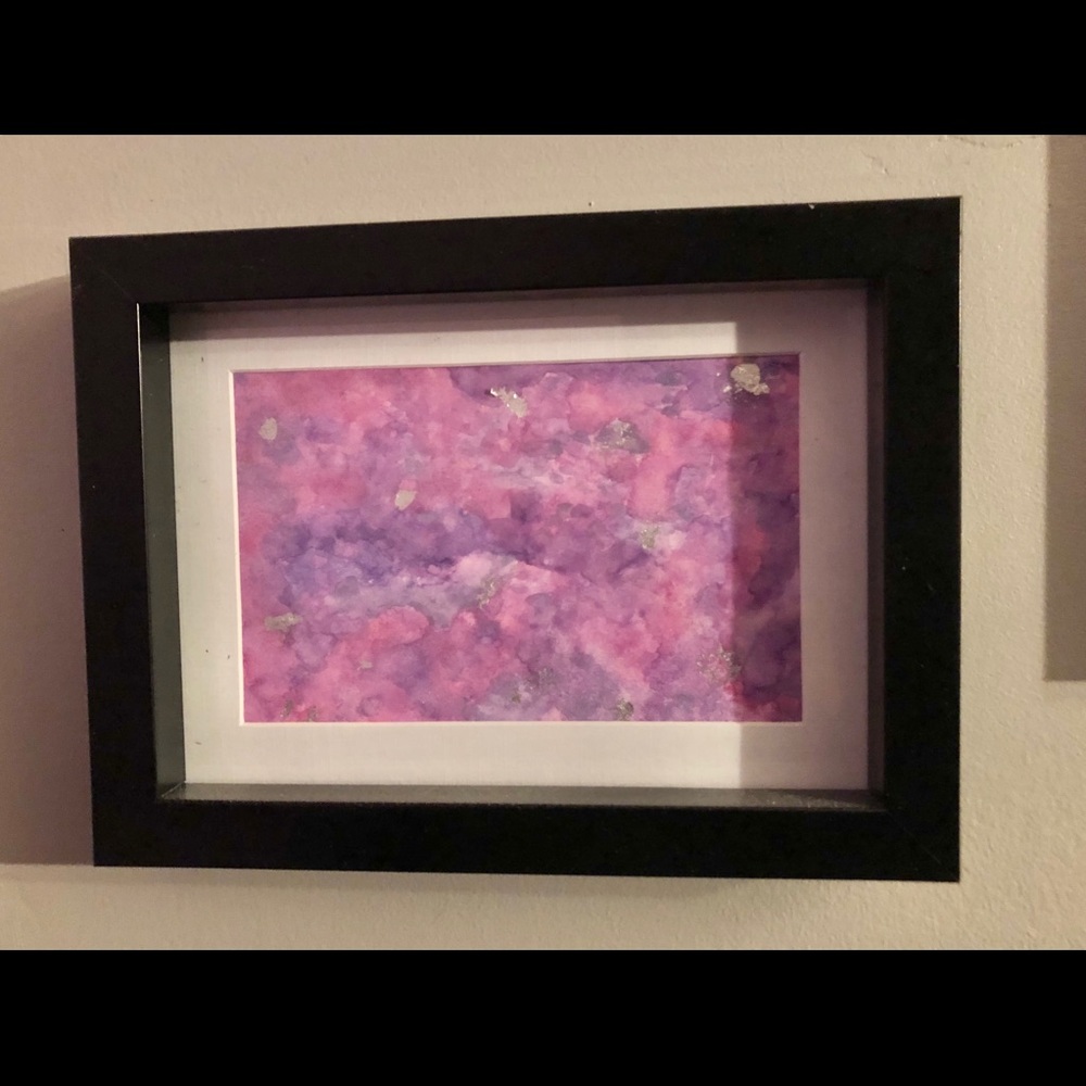 Handmade watercolour silver flake Wall Art - Picture 2 of 4